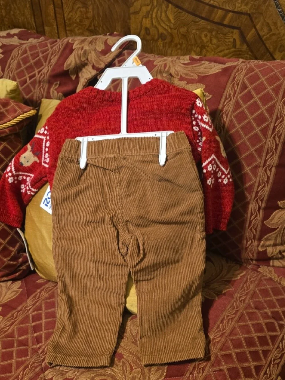Carter's Red Knit Reindeer Sweater 2 Piece Set  [12 Mos / New With Tags]